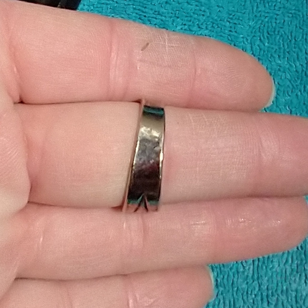 Elegant Silvertone Shell Ring Adjustable Vintage - image 4